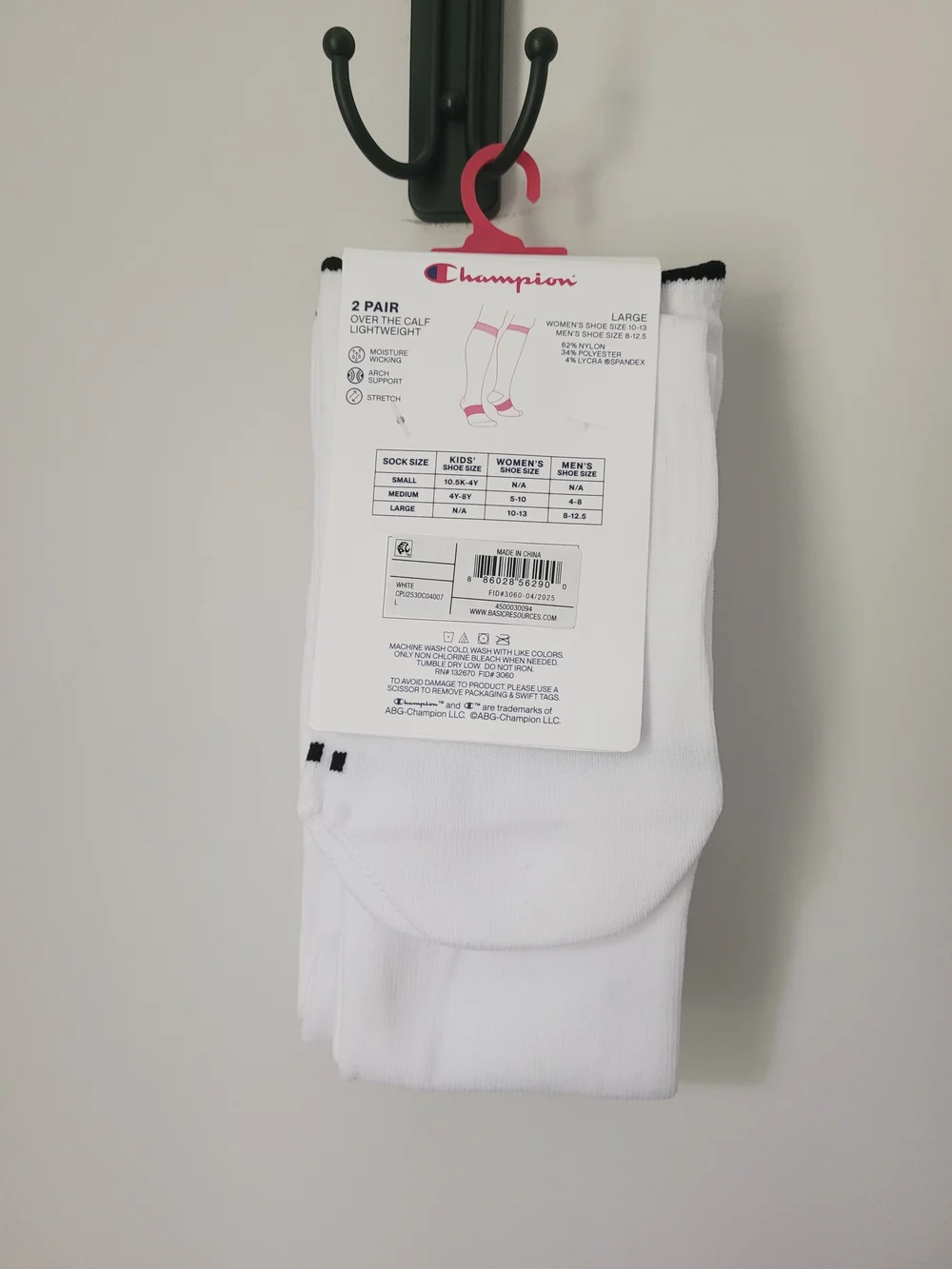 New Champion Performance Soccer Socks 2pk Size Large